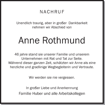 Zur Gedenkseite von Anne Rothmund